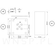 Noga bukowa 10 CM, nóżka drewniana buk kwadrat, zestaw z blachą i wkrętami - 2