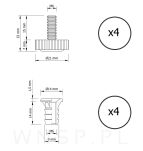 Regulator, stopka meblowa M6 X 15 mm z mufą wbijaną M6 - 2