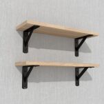 Zestaw 2 półek ściennych w dekorze dębu 500 x 150 x 18 mm, ze wspornikami montażowymi - 5