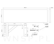 Zestaw 2 półek ściennych w dekorze dębu 500 x 150 x 18 mm, ze wspornikami montażowymi - 2