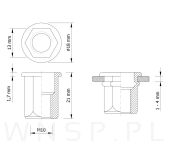 Nitonakrętka M10 x 21 MM, sześciokątna z kołnierzem - 3