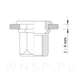 Nitonakrętka M10 x 21 MM, sześciokątna z kołnierzem - 6