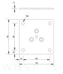 Blacha mocująca do nóg 70 X 70 X 2 mm, stal, 7 otworów ocynk biały - 6