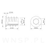 M5 X 12 mm, Mufa wkręcana - 3