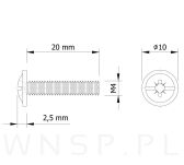 M4 X 20 mm, podkładkowy - 2