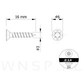 Wkręty hartowane stożkowe do drewna 3,0 X 16 mm - 2