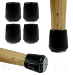 Ślizgacz ochronny PVC okrągły na nogę Ø 22 mm, czarny z filcem - 6