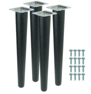 4x Noga bukowa prosta UNIQ 35 CM z blachą montażową