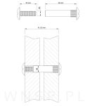 10 x Złącze meblowe śrubowe Ø 8 mm M6 (41 - 53 MM) do szafek, płyt meblowych - 2