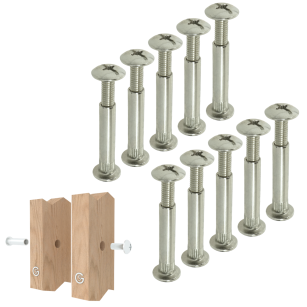 10 x Złącze meblowe śrubowe Ø 8 mm M6 (40 - 52 MM) do szafek, płyt meblowych
