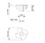 Nakrętka pazurkowa wbijana M4 X 8 mm kłowa 50 sztuk, wbijana do drewna - 2
