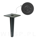 Noga stalowa stożek 15 cm, z blachą montażową, czarny mat - 7