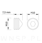 Złącze 3 elementowe fi 15 mocne, gwint M6, brązowe - 8