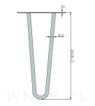 Noga stalowa z pręta 12 mm, typ Hairpin, czarna 30 cm - 5