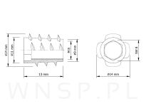Nakrętka M8 X 13 mm - mufa do drewna typ NC - 3