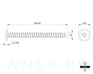 Wkręt 5,0 X 60 mm podkładkowy do drewna - 2