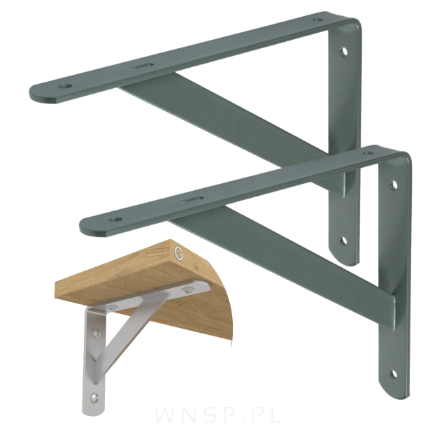 Wsporniki do półki ściennej ze wzmocnieniem, 25 x 20 cm