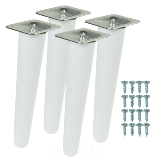 4x Noga bukowa skośna UNIQ 20 CM z blachą montażową