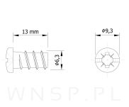 6,3 X 13 mm eurowkręt z łbem walcowym - 2