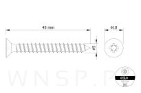 Wkręty hartowane stożkowe do drewna 5,0 X 45 mm - 2