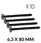 Wkręt HWI 6,3 X 80 mm, SW4, ocynk czarny - 9