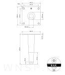 Noga stalowa prosta stożek 13 cm, z blachą montażową, czarna + mosiądz - 2