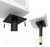 Noga stalowa prosta stożek 13 cm, z blachą montażową, czarna + mosiądz - 6