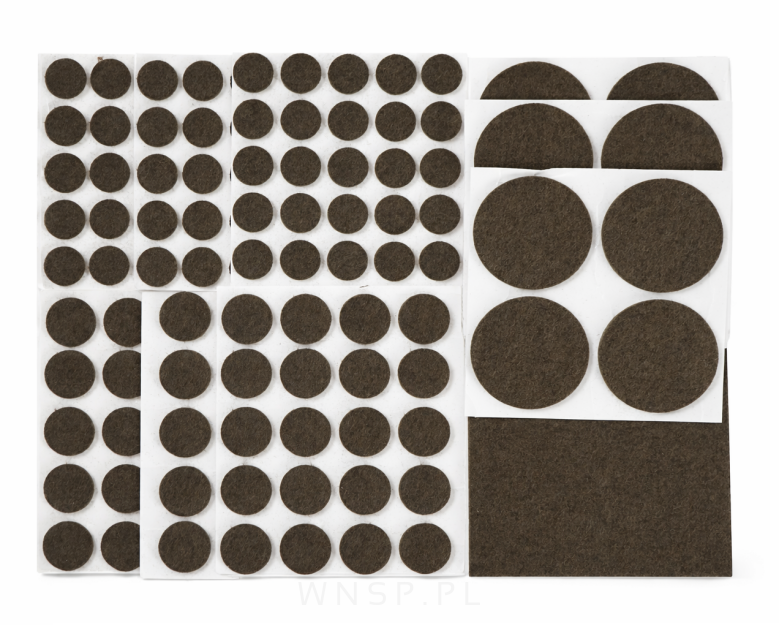 PODKŁADKI FILCOWE POD KRZESŁA, MEBLE, NOGI SAMOPRZYLEPNE ZESTAW 148 SZT BIAŁY FILC