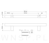 Uchwyt meblowy RECT 128 mm czarny - 2