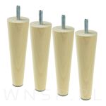 Noga bukowa prosta, stożek 15 cm, lakierowana ze szpilką M8 x 25 mm - 7