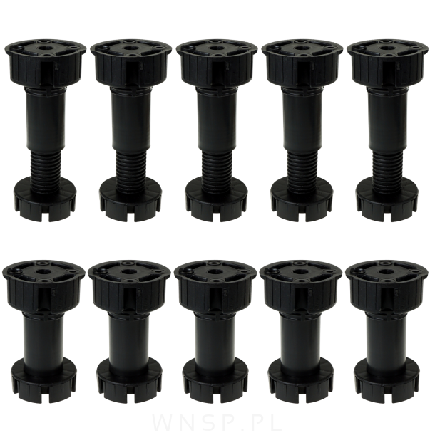 Nóżka kuchenna regulowana 100 sztuk, podszafkowa meblowa 100 kg regulacja 8,5 - 12 cm