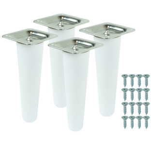4x Noga bukowa prosta UNIQ 15 CM z blachą montażową