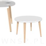 Noga bukowa skośna, stożek 45 cm lakier bezbarwny z blachą montażową - 9