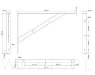 Wspornik 2 sztuki, konsola do półki ściennej, wiszącej 400 x 280 x 25 mm - 2