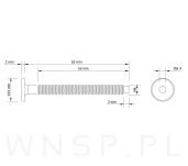 M6 X 60 mm metryczny z wprowadzeniem, SW-4 - 2