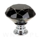 Uchwyt czarny kryształ - diament 30 mm, srebrna podstawa - 5