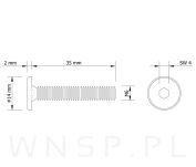 M6 X 35 mm metryczny z łbem walcowym SW 4 - 2