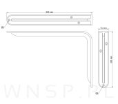 Wspornik do półki ściennej 2 sztuki 350 x 230 mm, srebrny - 2