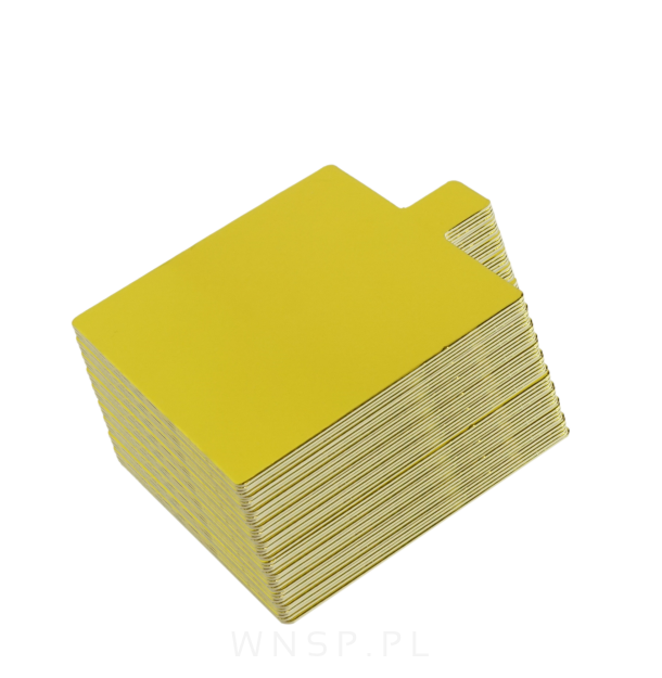 Podkłady pod monoporcje 50 sztuk 10 x 10 cm kwadratowe, dekoracja na urodziny sztywna tektura złote/srebrny