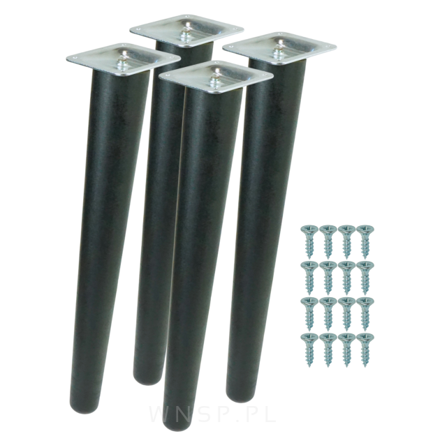 4x Noga bukowa skośna UNIQ 30 CM z blachą montażową