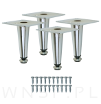 Nogi stalowe 10 cm, zestaw z wkrętami, chrom - 4