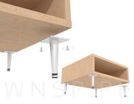 Nogi stalowe 10 cm, zestaw z wkrętami, chrom - 3