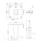 Nogi stalowe proste 10 cm, zestaw z wkrętami, złote - 2