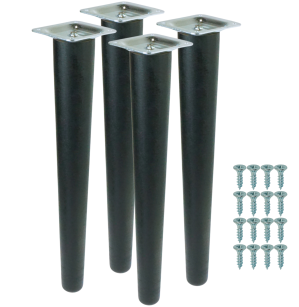 4x Noga bukowa prosta UNIQ 45 CM z blachą montażową