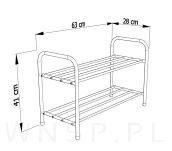 Stojak na buty regał organizer metalowy 2 półki loft do przedpokoju - 2