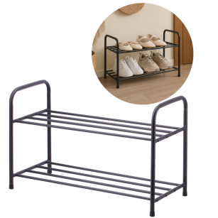 Stojak na buty regał organizer metalowy 2 półki loft do przedpokoju