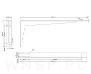 2x Wsporniki wzmocnione, konsola do półki ściennej, wiszącej 50 x 20 cm - 2