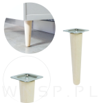 Noga bukowa prosta UNIQ 12 cm z blachą montażową, surowa - 7