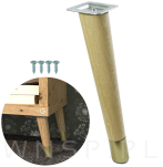 Nóżka dębowa skośna stożek 25 cm surowa, z nakładką antico - 2