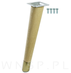 Nóżka dębowa skośna stożek 25 cm surowa, z nakładką antico - 4